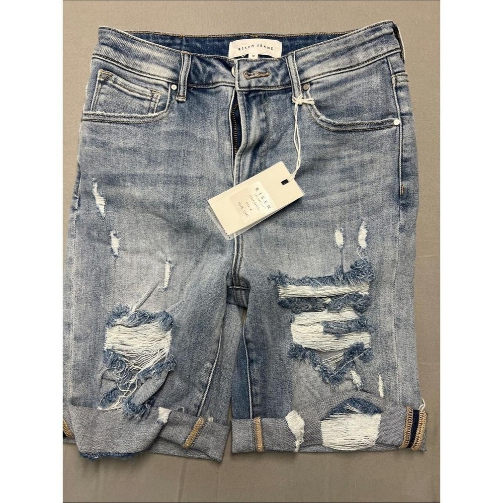Risen jean shorts